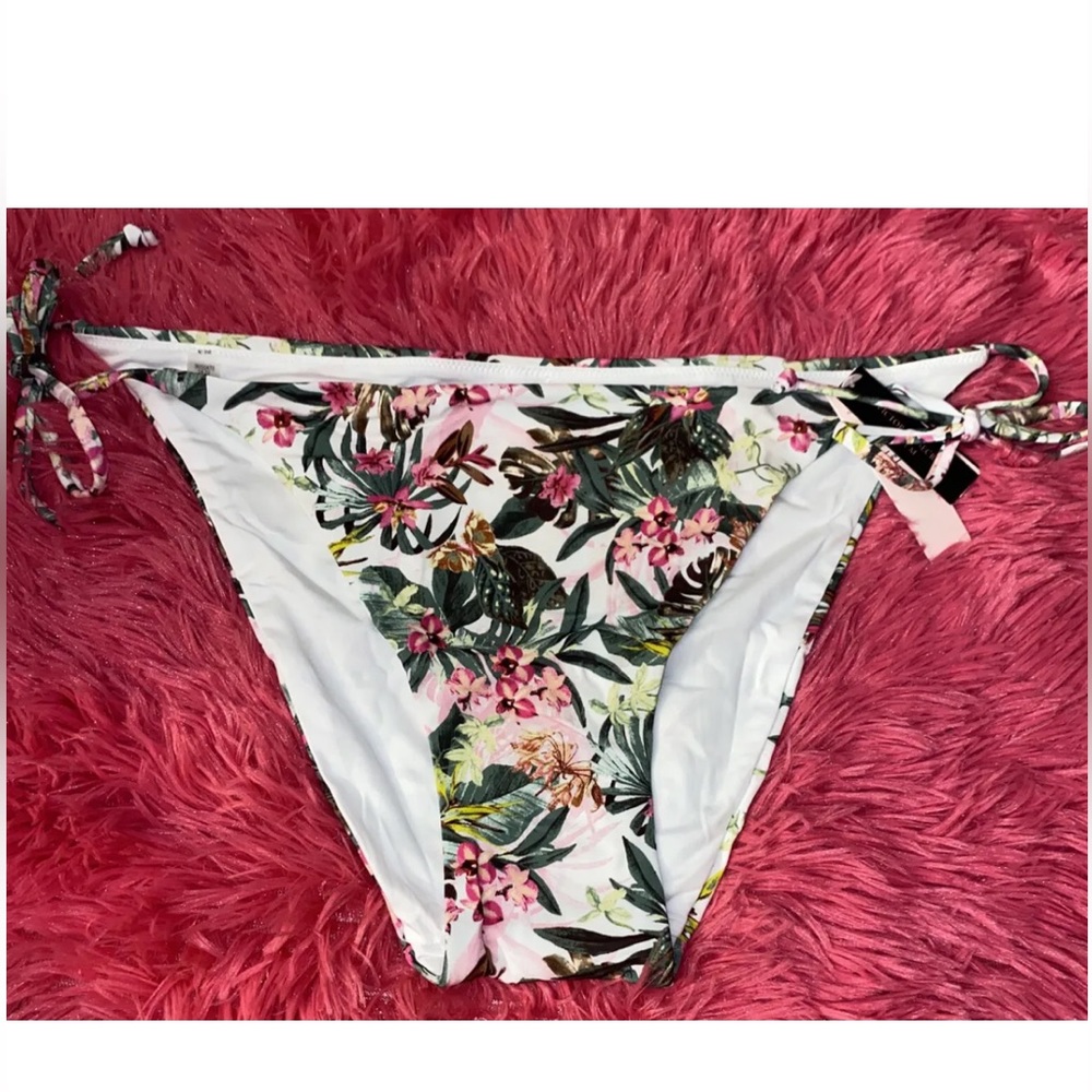 Victoria's Secret String Cheeky Bikini Bottoms Palm Floral Size XL‎